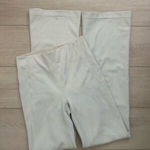 lululemon athletica Light Cream Ribbed Wide-Leg Pants